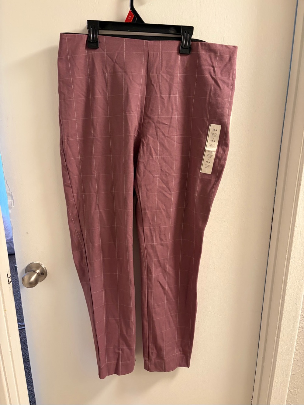 a new day Mauve Windowpane Trousers